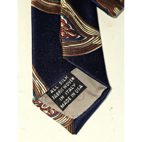 Christian Dior Monsieur Men's Silk Tie Blue /Brown Paisley Design Made Italy 246 - Picture 6 of 11